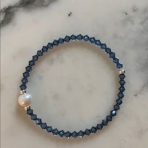 Swarovski Crystal, Pearl and Sterling Bracelet.